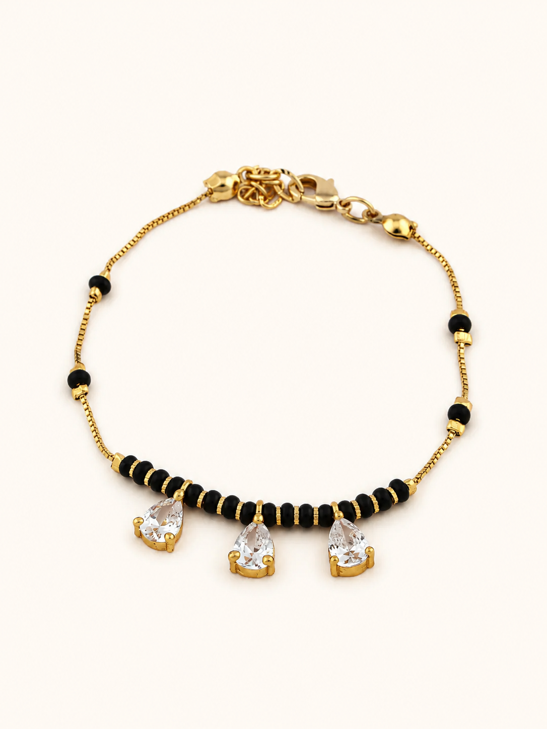 Triple Drop American Diamond Mangalsutra Bracelet for Women