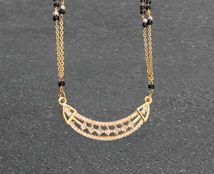 BUY 1 GET 1 FREE - American Diamond Fancy High Gold Delicate Mangalsutra - Mangalsutra - Belleza Jewels