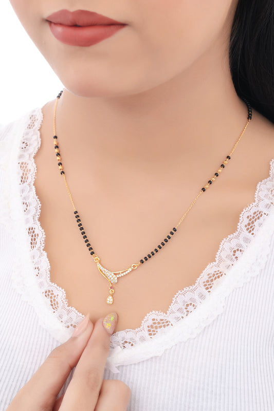 BUY 1 GET 1 FREE - American Diamond High Gold Plated Fancy Royal Look Mangalsutra