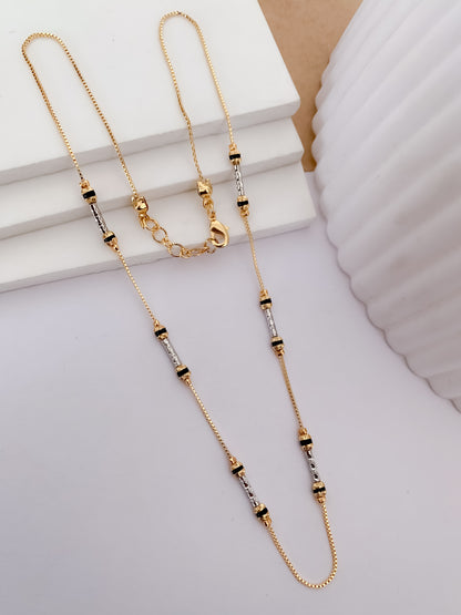 Buy 1 Get 1 Free - Crystal Accent Black Bead Mangalsutra