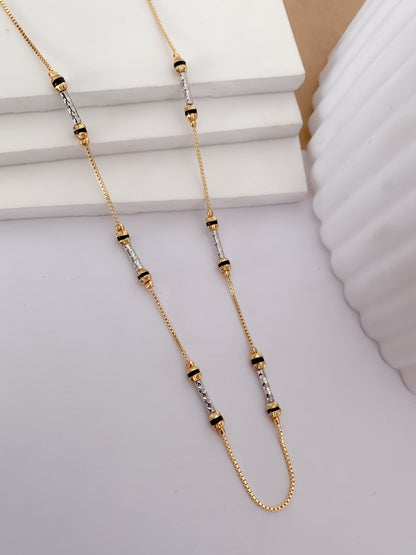 Buy 1 Get 1 Free - Crystal Accent Black Bead Mangalsutra