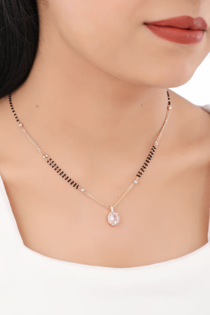 Buy 1 Get 1 Free - American Diamond Rose Gold Delicate Fancy Mangalsutra
