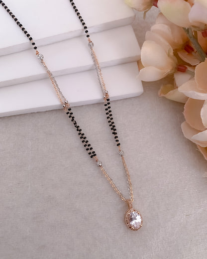 Buy 1 Get 1 Free - American Diamond Rose Gold Delicate Fancy Mangalsutra