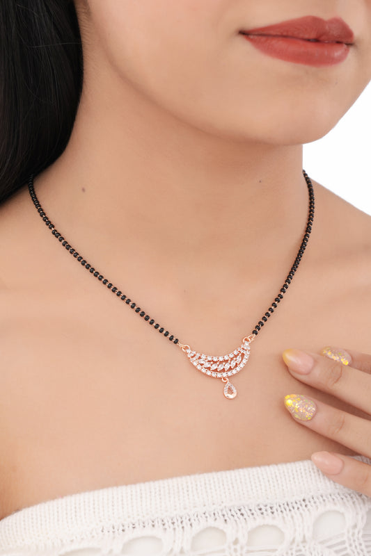 BUY 1 GET 1 FREE - American Diamond Gold Plated Fancy Delicate Mangalsutra