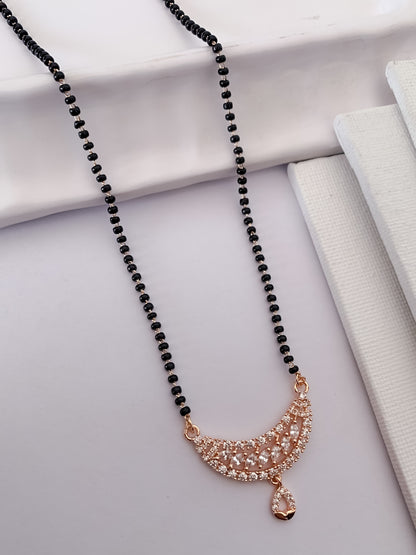 Buy 1 Get 1 Free -Elegant CZ Curve Drop Mangalsutra - Mangalsutra - Belleza Jewels