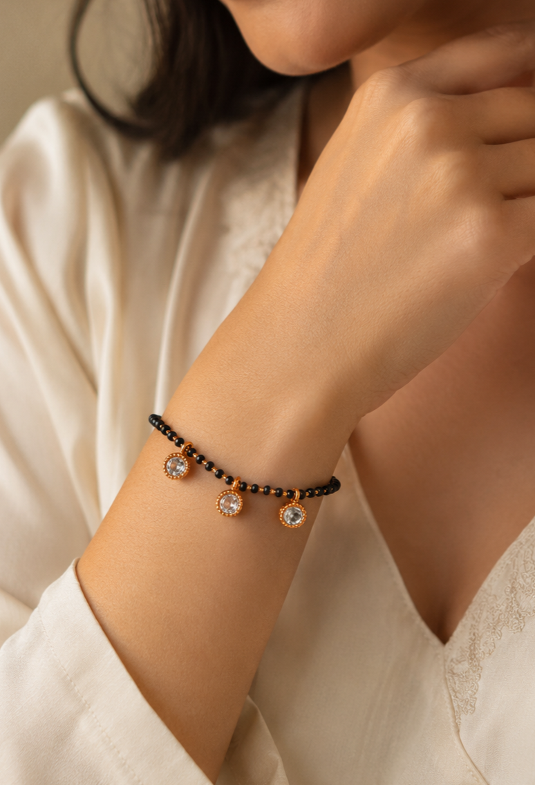 Rose Gold  Plated Delicate Fancy Hand Mangalsutra