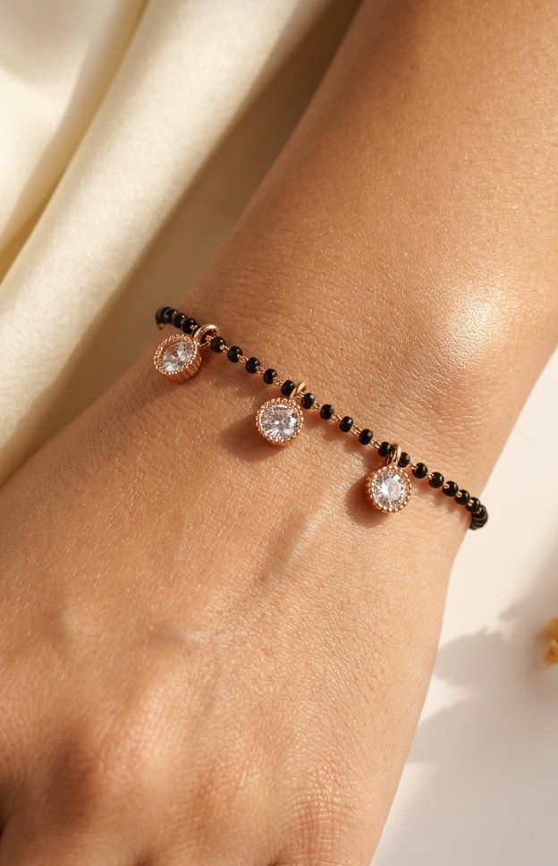 Rose Gold  Plated Delicate Fancy Hand Mangalsutra