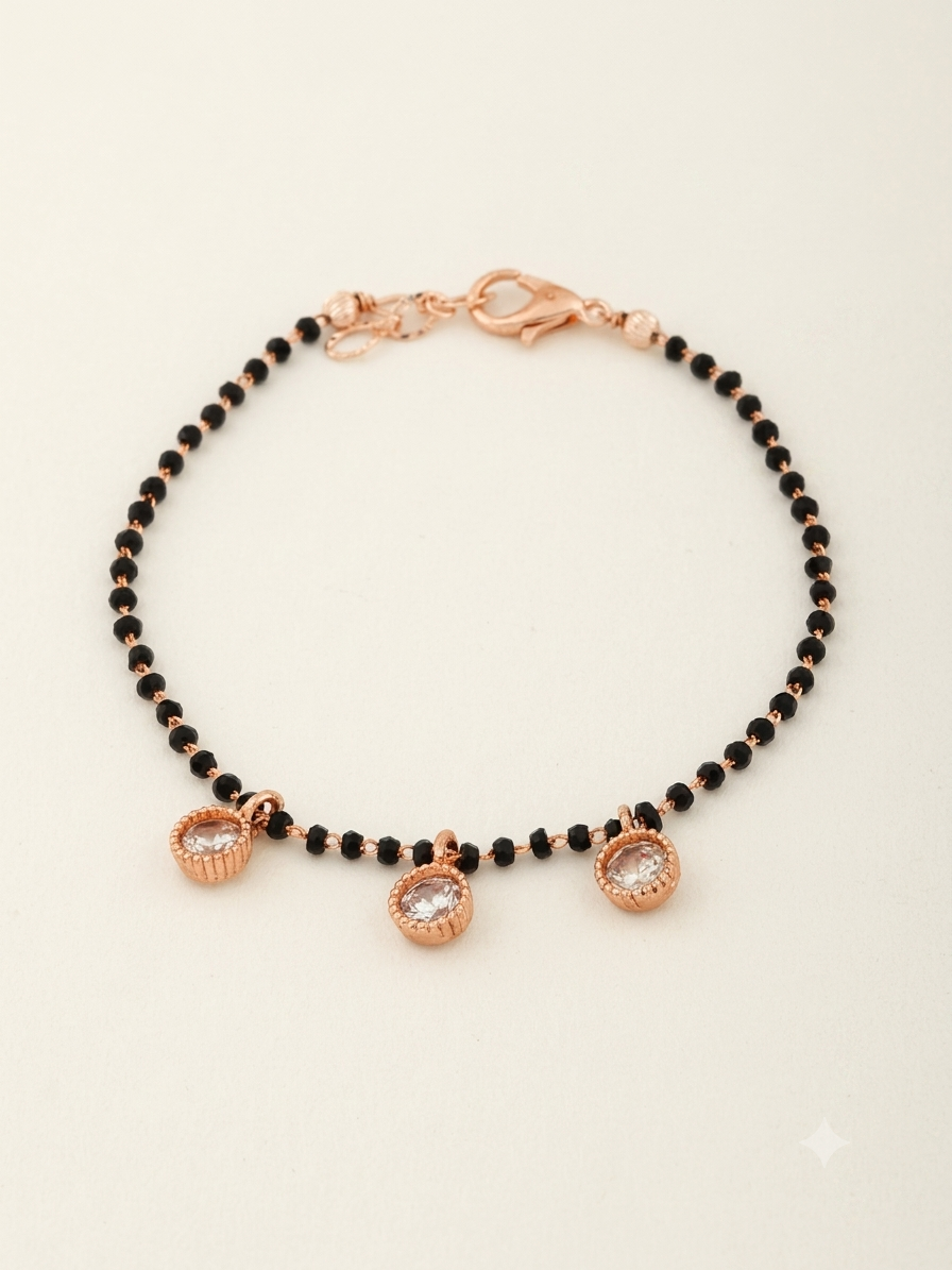 Rose Gold  Plated Delicate Fancy Hand Mangalsutra