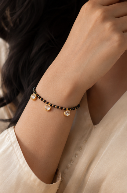 Fancy Gold Plated Delicate Hand Mangalsutra