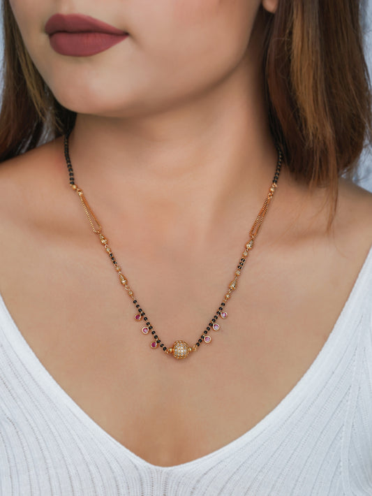 BUY 1 GET 1 FREE- American Diamond High Gold Plated Delicate Mangalsutra