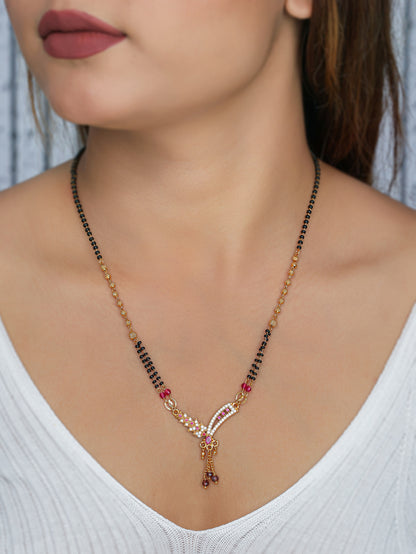 BUY 1 GET 1 FREE- American Diamond HIgh Gold Fancy Delicate Mangalsutra