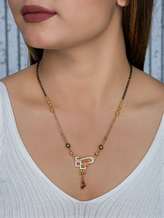 BUY 1 GET 1 FREE- High Gold Plated Fancy Style Mangalsutra