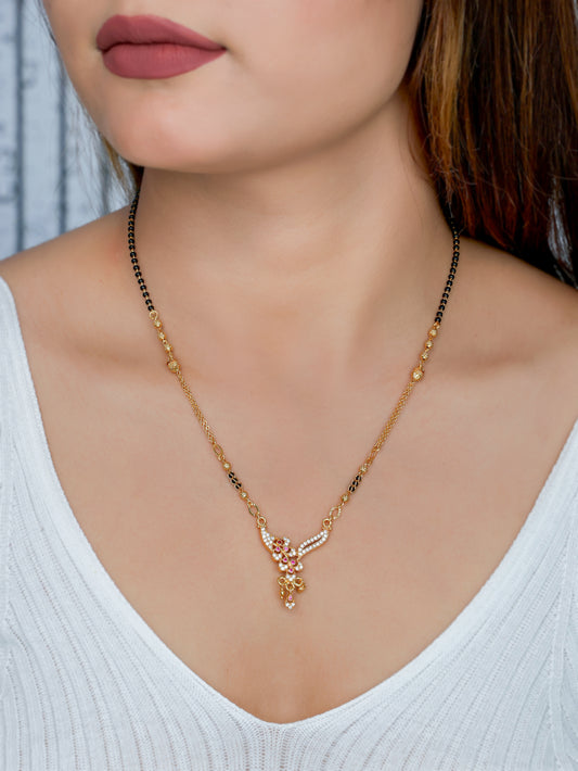 BUY 1 GET 1 FREE- American Diamond High Gold Plated Fancy Mangalsutra