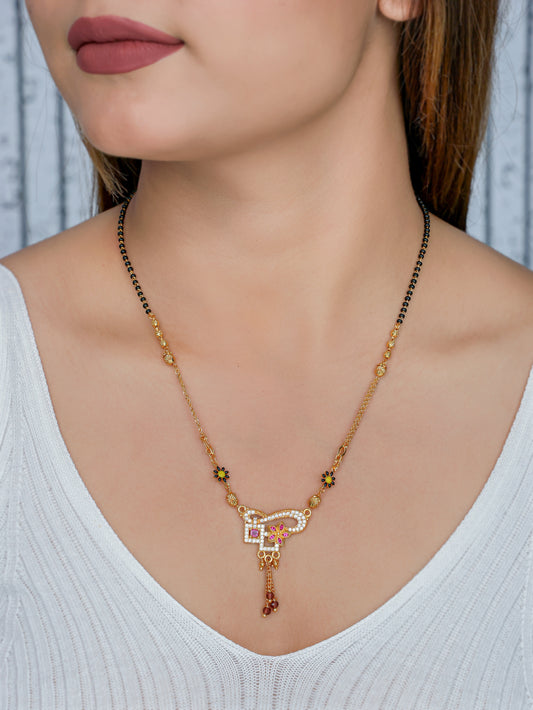BUY 1 GET 1 FREE- High Gold Plated Fancy Style Mangalsutra