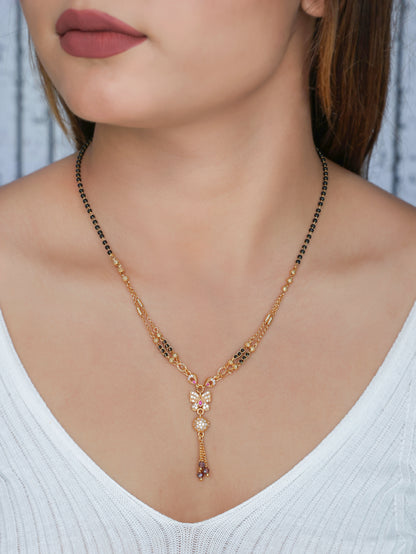 BUY 1 GET 1 FREE- American Diamond Fancy Butterfly Shape Mangalsutra
