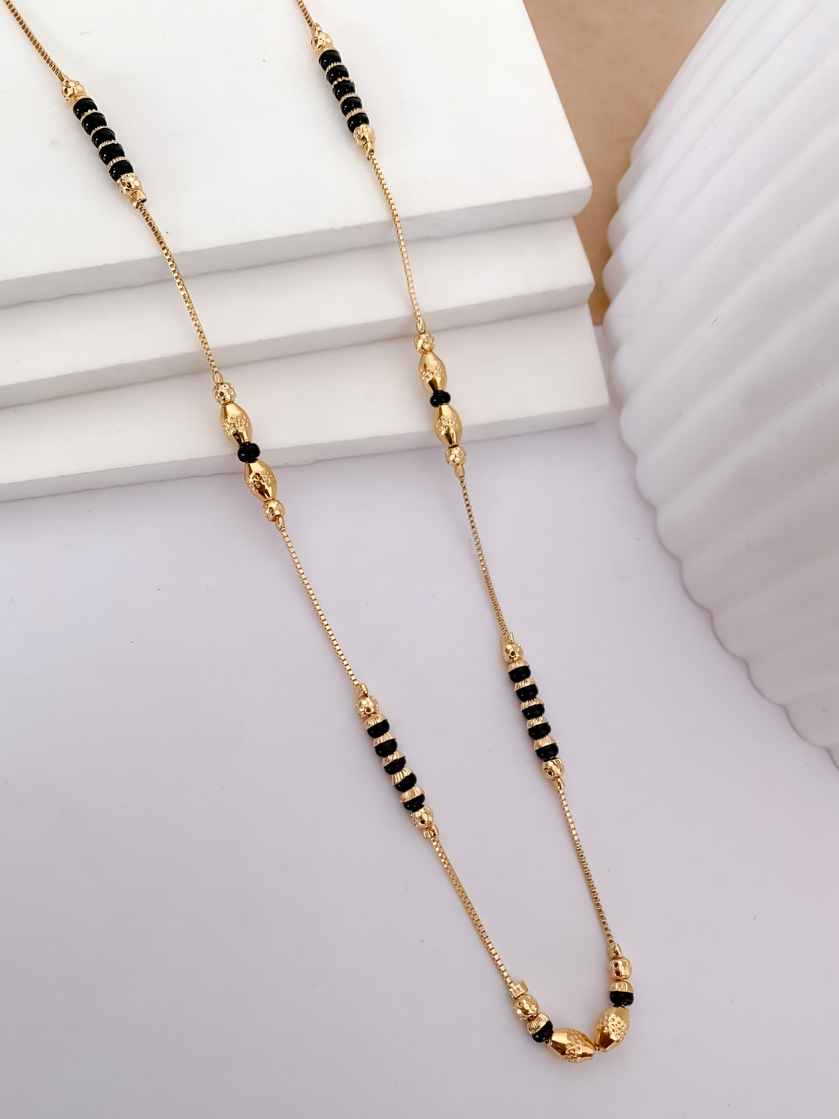 Buy 1 Get 1 Free - Minimal Black Bead Mangalsutra for Daily Wear - Mangalsutra - Belleza Jewels