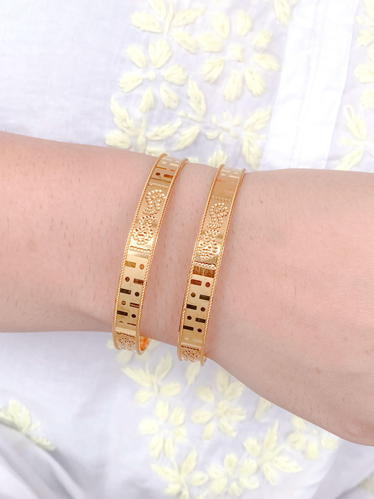 Padmavati Bangles (Set of 2) – Gold-Plated Traditional Design | Buy 1 Get 1 FREE - Bangles - Belleza Jewels