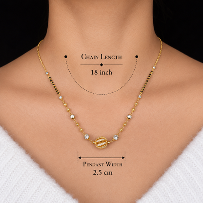 Buy 1 Get 1 Free - Gold Bead Sphere Minimal Mangalsutra Necklace