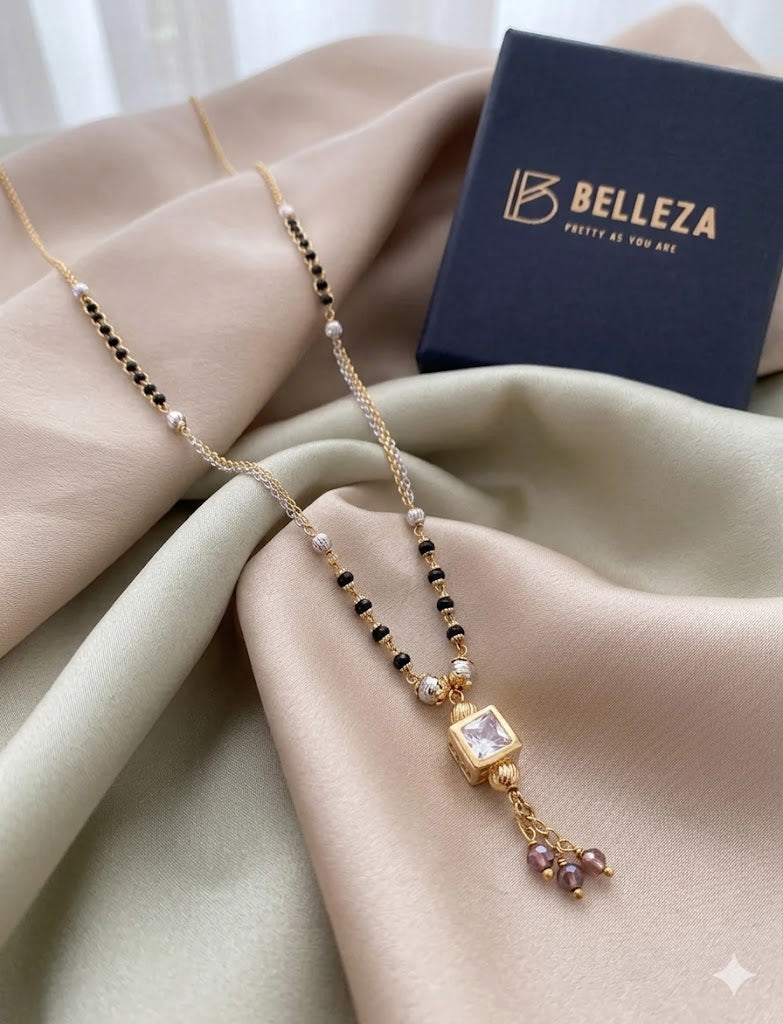 American Diamond High Gold Plated Fancy Delicate Mangalsutra