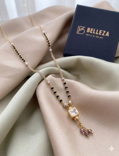 American Diamond High Gold Plated Fancy Delicate Mangalsutra
