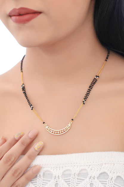 BUY 1 GET 1 FREE -  American Diamond Fancy High Gold Delicate Mangalsutra