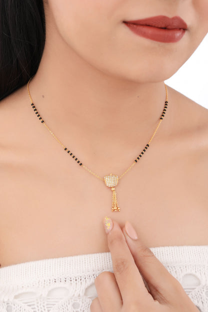 Buy 1 Get 1 free American Diamond Apple Fancy High gold Hanging Mangalsutra