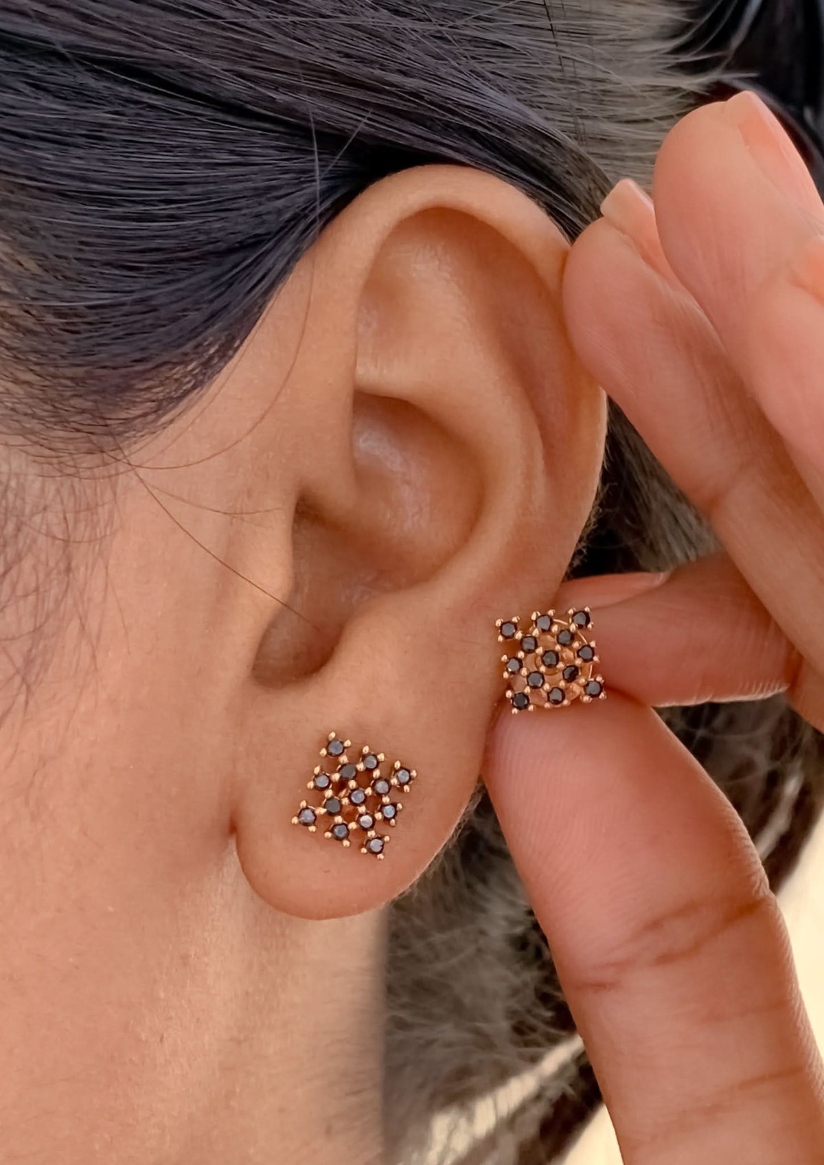 Buy 1 Get 1 Free American Diamond Rose Gold Fancy Earrings - Earrings - Belleza Jewels