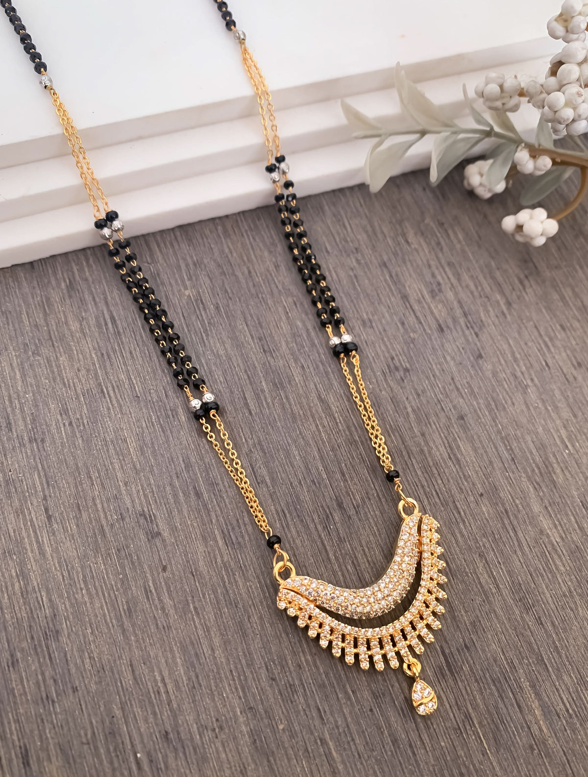 BUY 1 GET 1 FREE - American Diamond Royal Look Fancy High Gold Mangalsutra - Mangalsutra - Belleza Jewels
