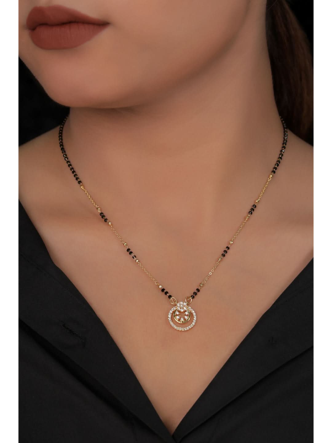 Buy 1 Get 1 Free - American Diamond High Gold Plated Fancy Delicate Mangalsutra