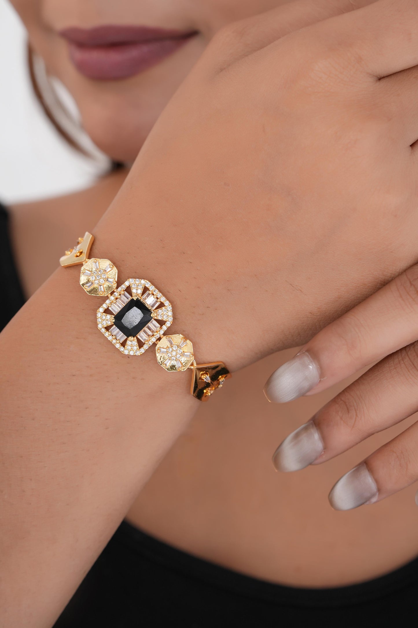 American Diamond High Gold Plated Fancy Colour Bracelet