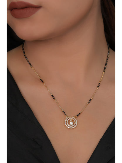 Buy 1 Get 1 Free - American Diamond Round Shape Delicate Fancy chain Mangalsutra