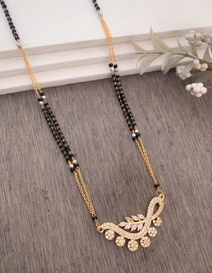 BUY 1 GET 1 FREE - American Diamond Golden Fancy delicate Mangalsutra - Mangalsutra - Belleza Jewels