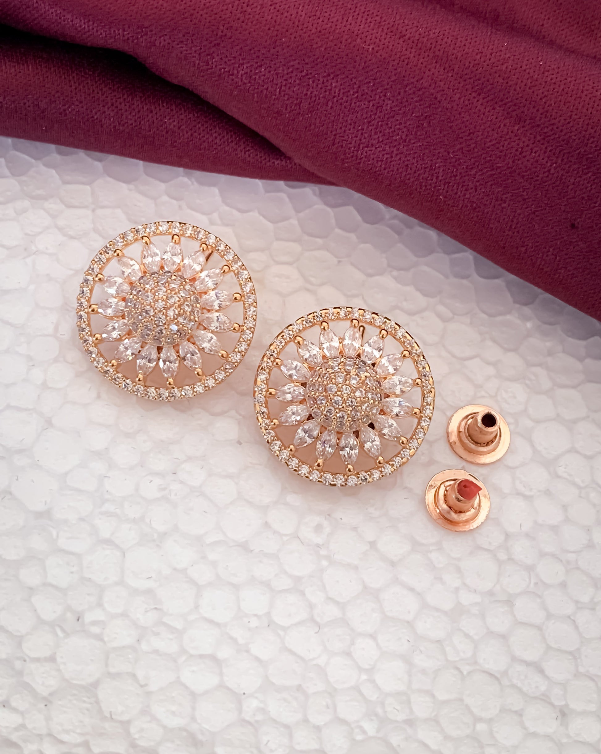 Sparkling Elegance: American Diamond Fancy Earrings Belleza Jewels