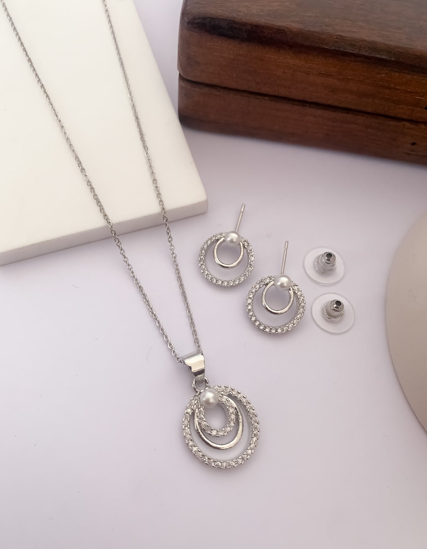 Regal Radiance: The American Diamond Royal Pendant Set by Belezza Jewels Belleza Jewels