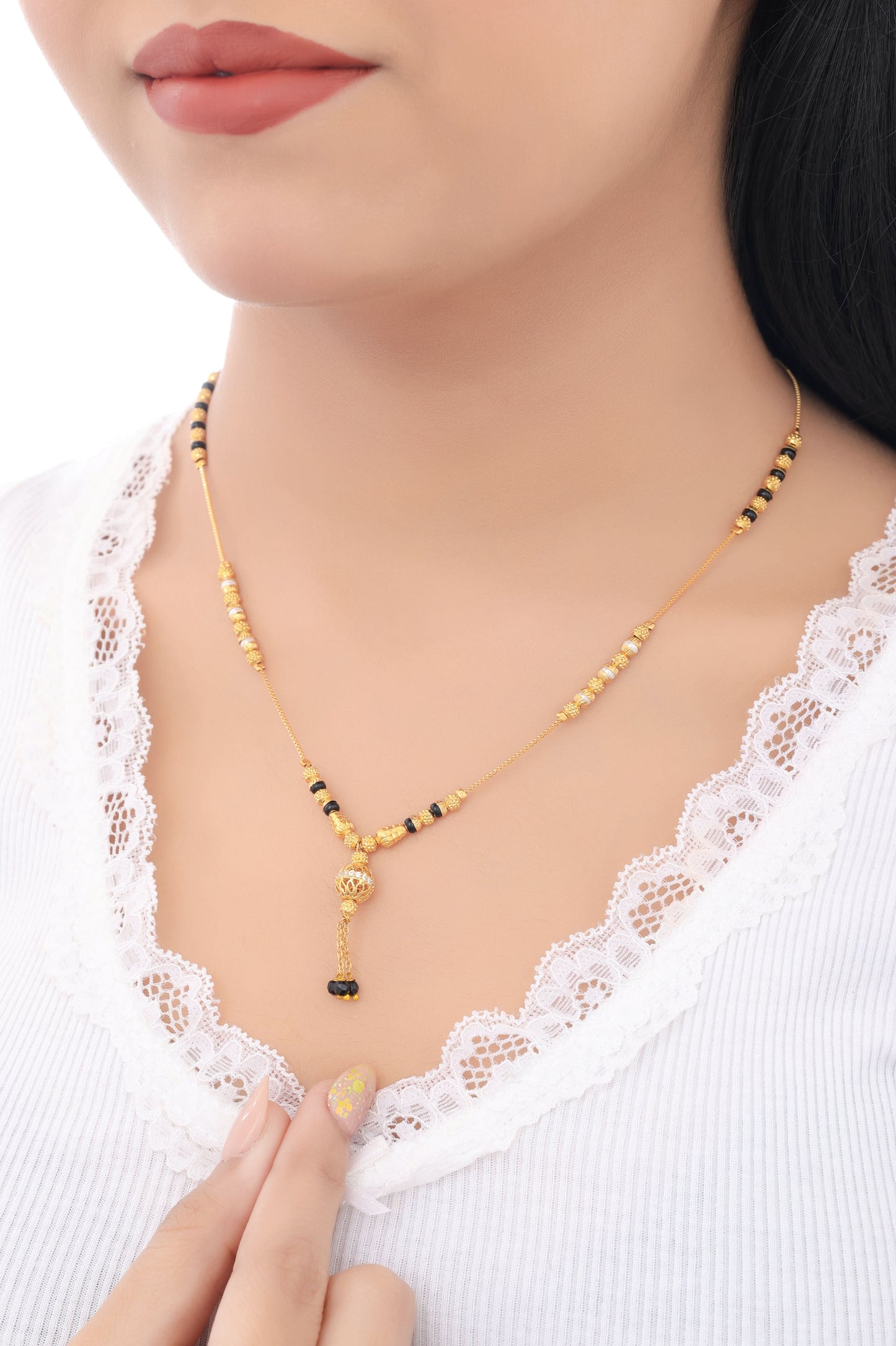 Buy 1 Get 1 Free American Diamond Henging Ball Tutone Fancy Delicate mangalsutra