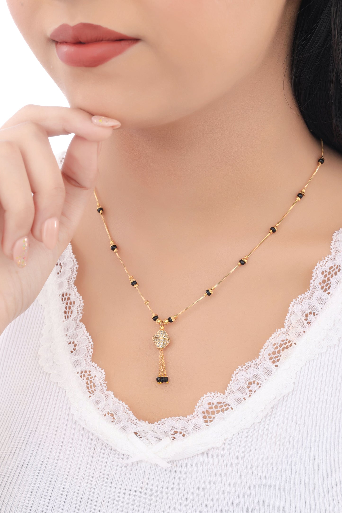 Buy 1 Get 1 Free American Diamond High Gold Plated Fancy Delicate Mangalsutra