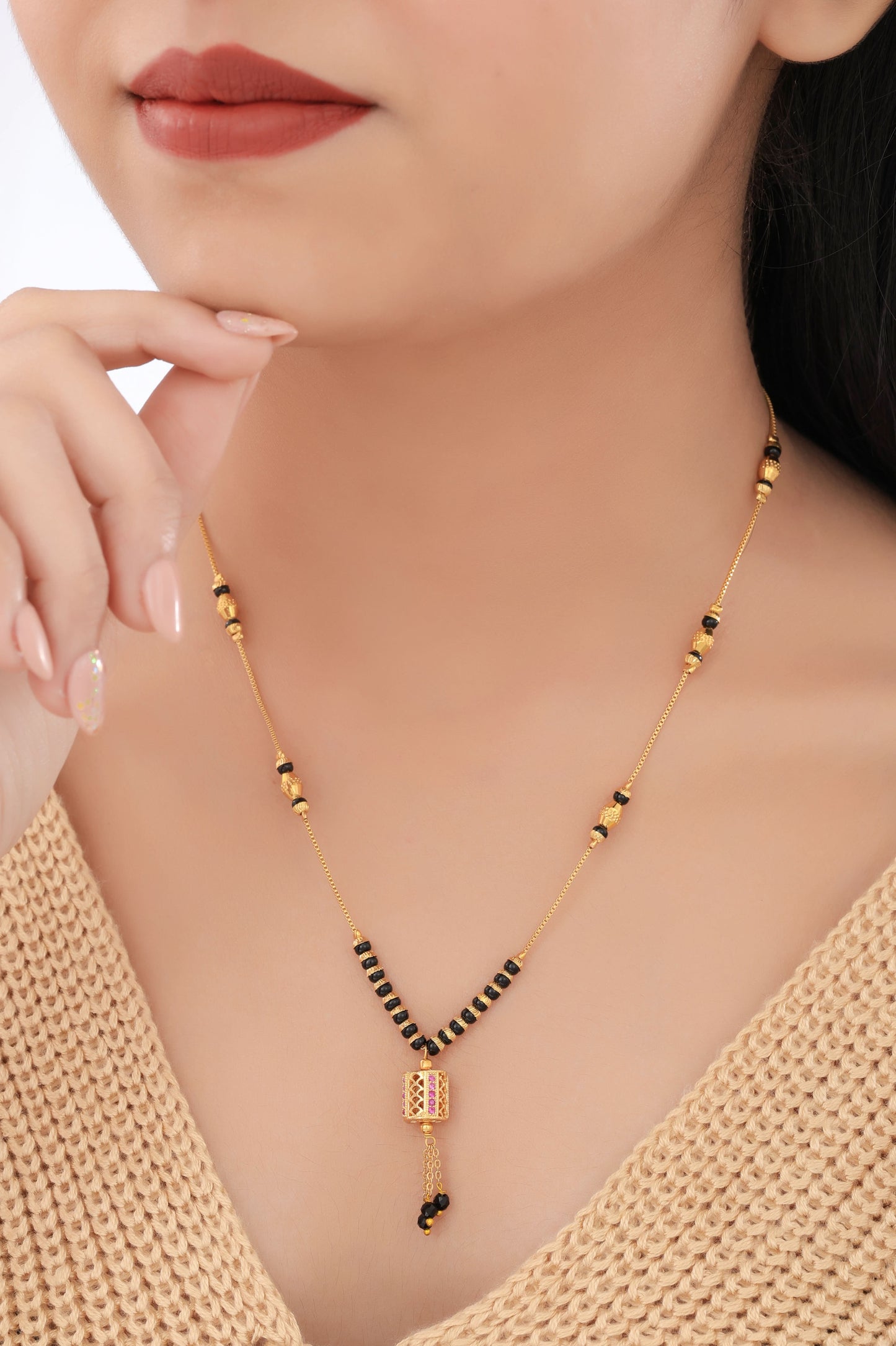 Buy 1 Get 1 Free American Diamond High Gold Plated Fancy Delicate Mangalsutra