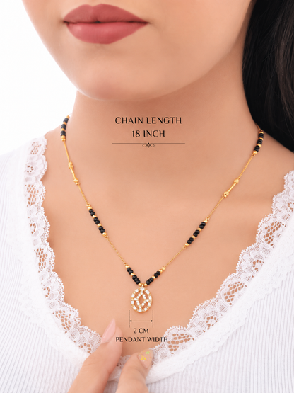 Buy 1 Get 1 Free - Oval Baguette CZ Mangalsutra Necklace
