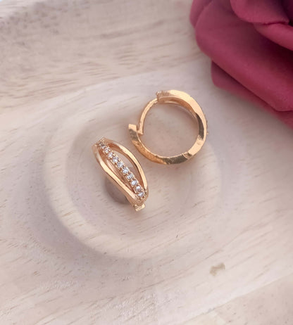 BUY 1 GET 1 FREE -American Diamond Rose Gold Exclusive Baali Earrings - Earrings - Belleza Jewels
