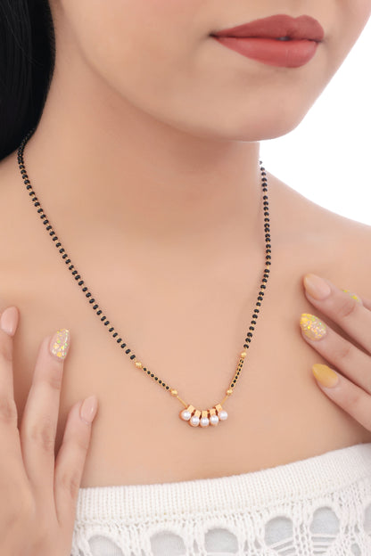 Buy 1 Get 1 Free-  Matt Finished Exclusive Design Pearl Mangalsutra