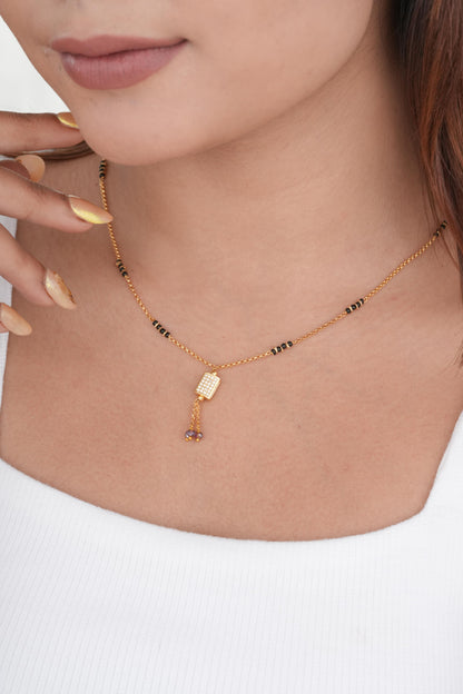 Buy 1 Get 1 Free- Diamond Bar Drop Mangalsutra