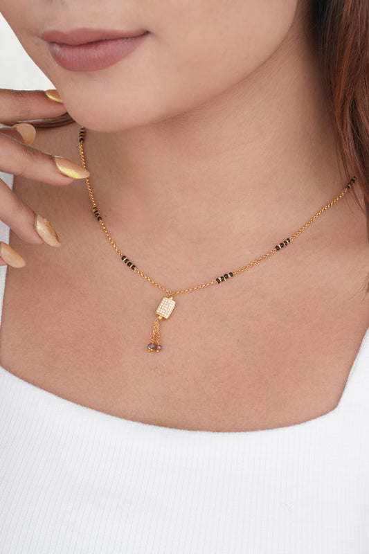 Buy 1 Get 1 Free- Diamond Bar Drop Mangalsutra