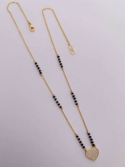 Buy 1 Get 1 Free- American Diamond High Gold Plated Fancy Delicate Mangalsutra - Mangalsutra - Belleza Jewels