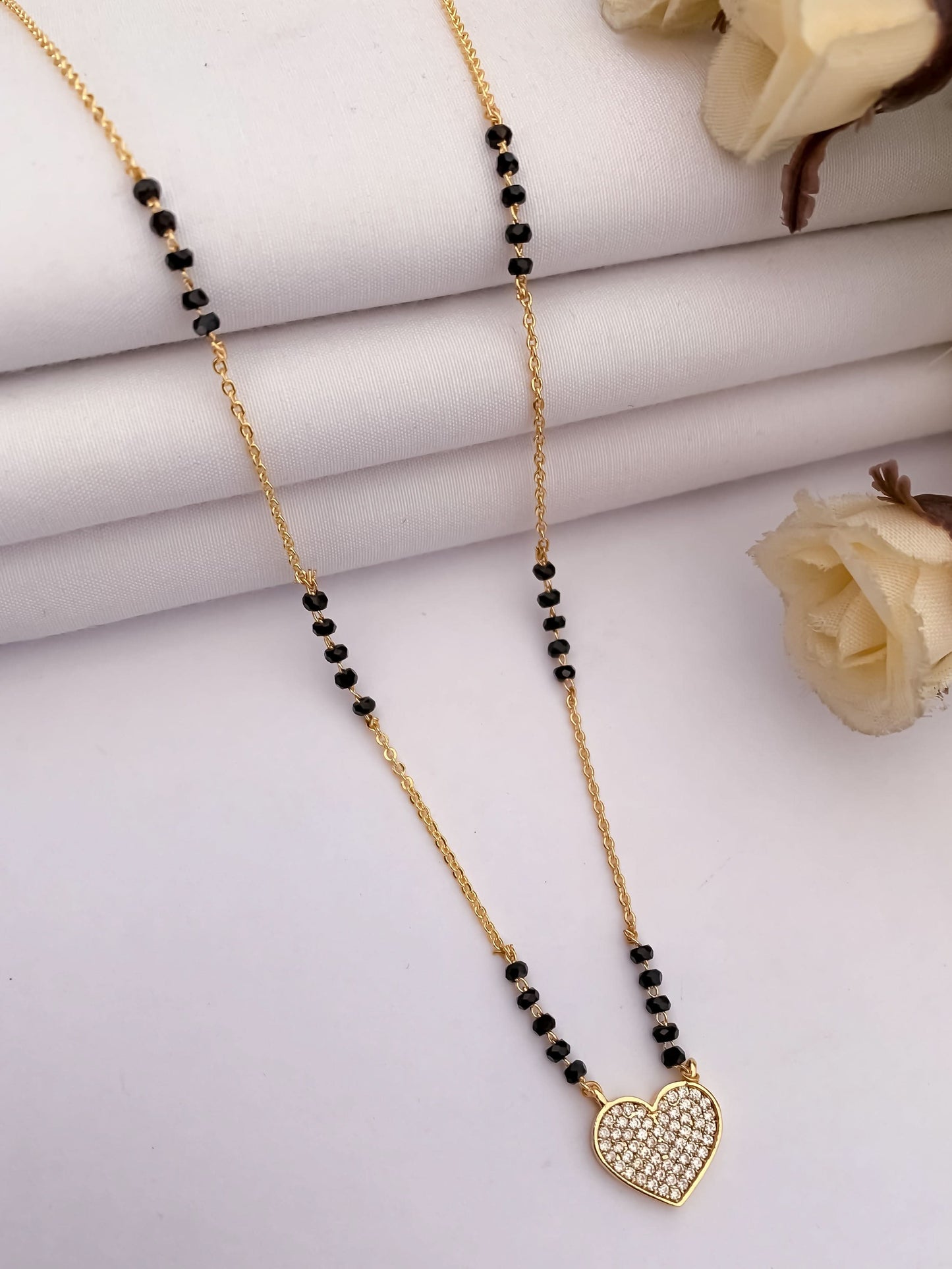 Buy 1 Get 1 Free- American Diamond High Gold Plated Fancy Delicate Mangalsutra - Mangalsutra - Belleza Jewels
