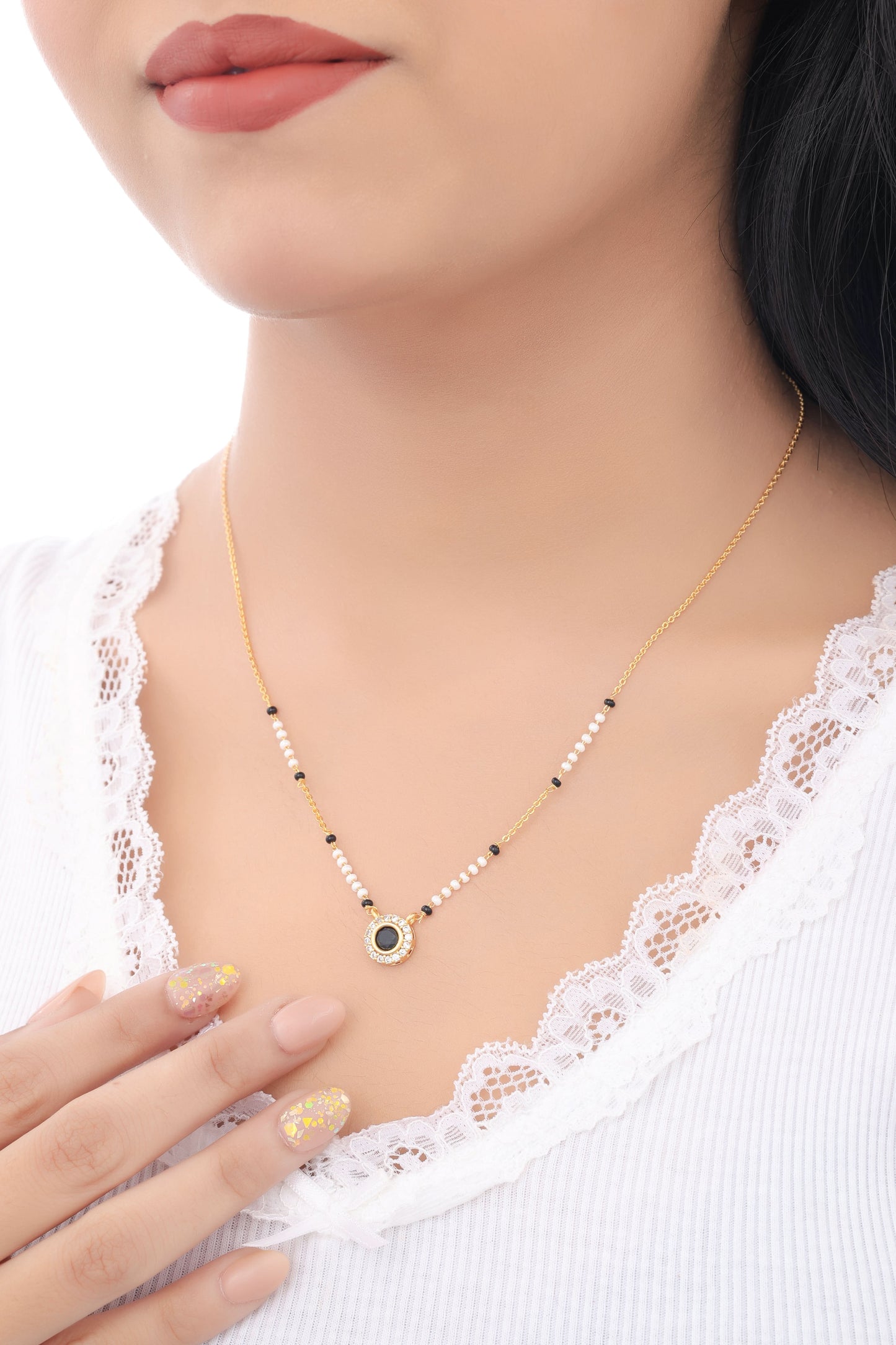 Buy 1 Get 1 Free - American Diamond Gold Plated Delicate Mangalsutra