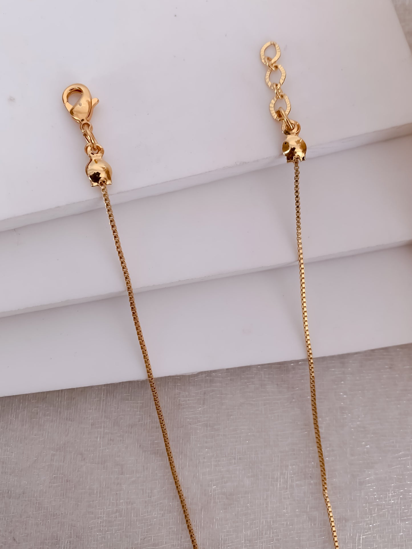 Buy 1 Get 1 Free - American Diamond Heart Shape Gold Plated  Delicate  Chain  Mangalsutra