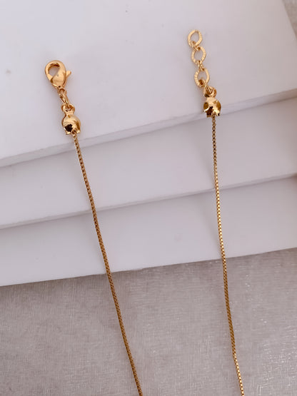 Buy 1 Get 1 Free - American Diamond Heart Shape Gold Plated  Delicate  Chain  Mangalsutra