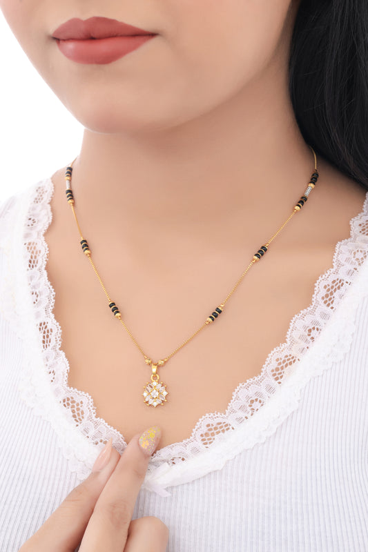 BUY 1 GET 1 FREE - American Diamond Gold Plated  Delicate Fancy Mangalsutra