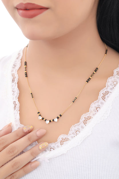 Buy 1 Get 1 Free  - American Diamond  Gold Plated Fancy Delicate Mangalsutra