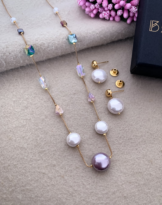 Multi Colour Fancy High Gold Western Mala Set - Western Mala Set - Belleza Jewels